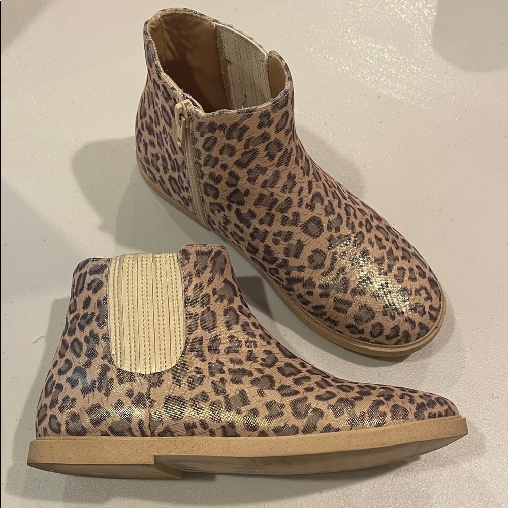Tucker + Tate Leopard Print Ankle Boots girls size 3